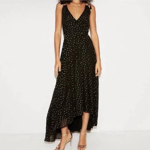 Express | Dresses | Express Gold Fleck Goddess Maxi Dress | Poshmark